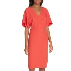 Lewitt V-Neck Red Tomato Dress - Size 6